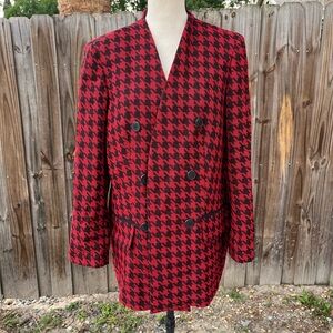 Bar III Women’s Size 16 Houndstooth Collarless Double-Breast Open Front Blazer